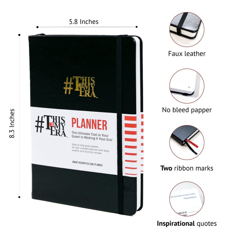 #ThisIsMyEra This Is My Era 90 Day Planner 2025 - Daily, Weekly, Hourly Work and Goal Productivity Planner - Undated, Leather Hard Cover, Black - Image 2